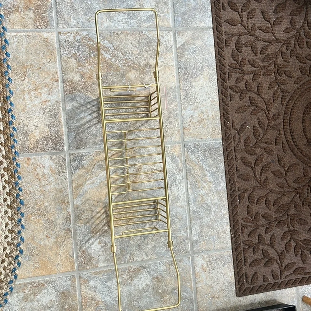 Anthropologie Gold Bathtub Caddy NWT